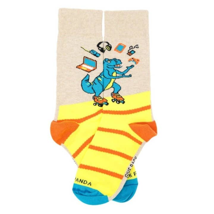 Juggling Dinosaur Socks (Back to School) from the Sock Panda for wholesale by Sock Panda
