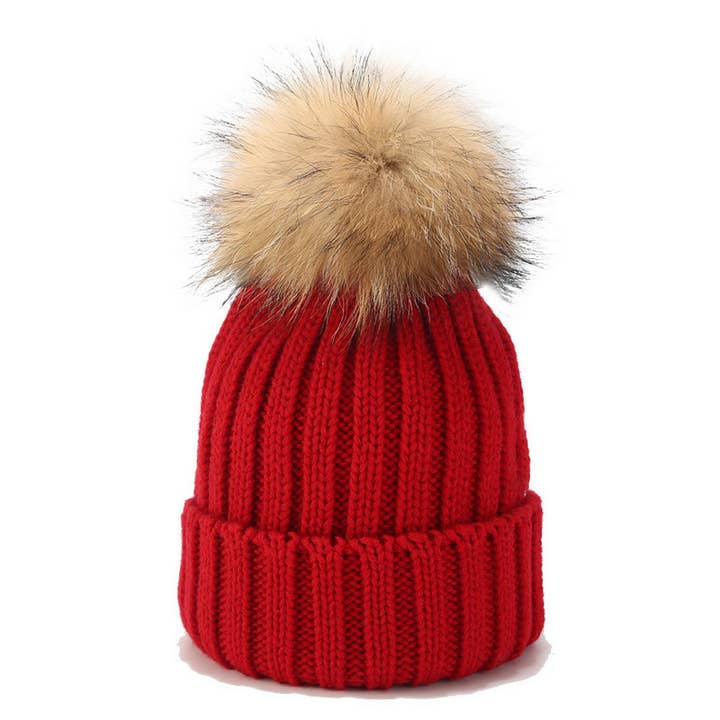 ACCITY - Wholesale Beanie - Women's - OUTDOOR WARM WOOL BALL KNITTED HAT_CWAH157710