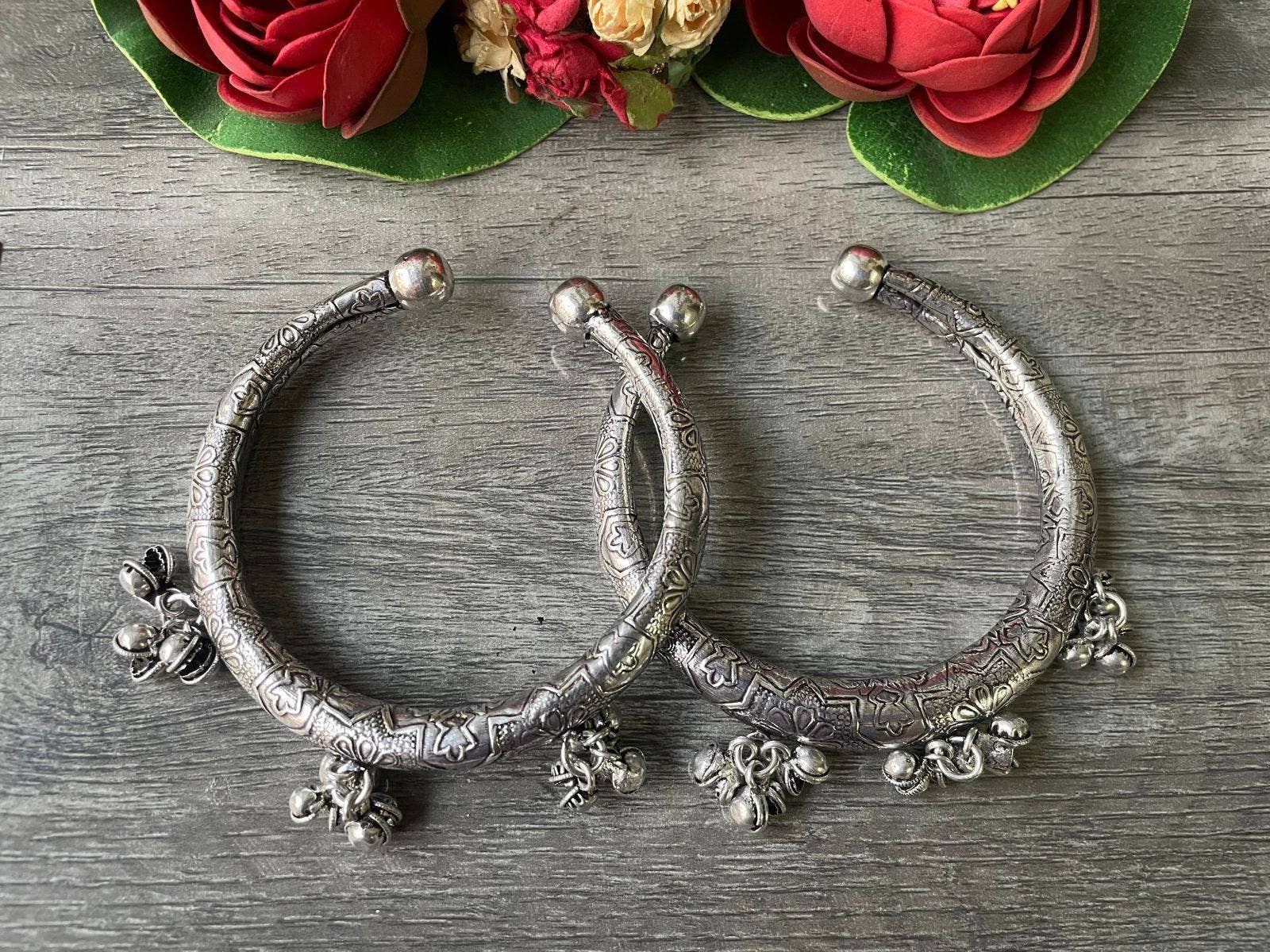 Vastrabhushan - Wholesale Anklet - Adjustable Ethnic Oxidized Anklet Pair for Her4