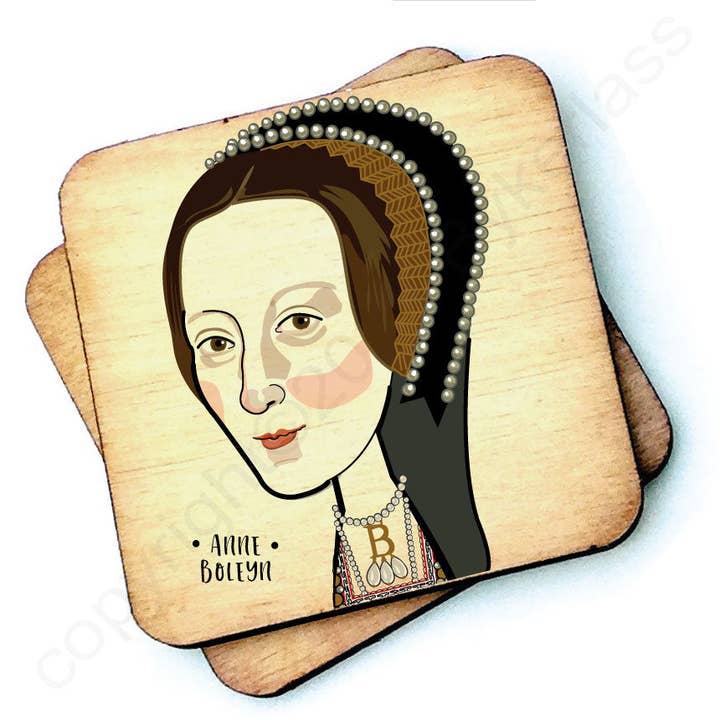 Anne Boleyn - Karaktär Träunderlägg - RWC1 (Sexpack) för wholesale av Wotmalike