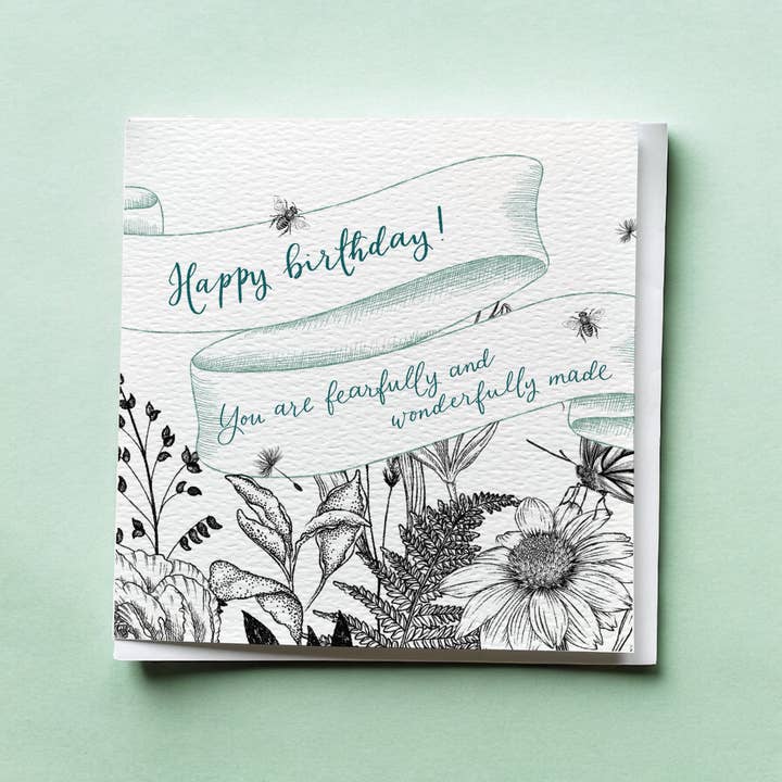 And Hope Designs - Venta al por mayor Tarjetas de cumpleaños - Tarjeta de cumpleaños cristiana, tarjeta cristiana, escritura del salmo 139