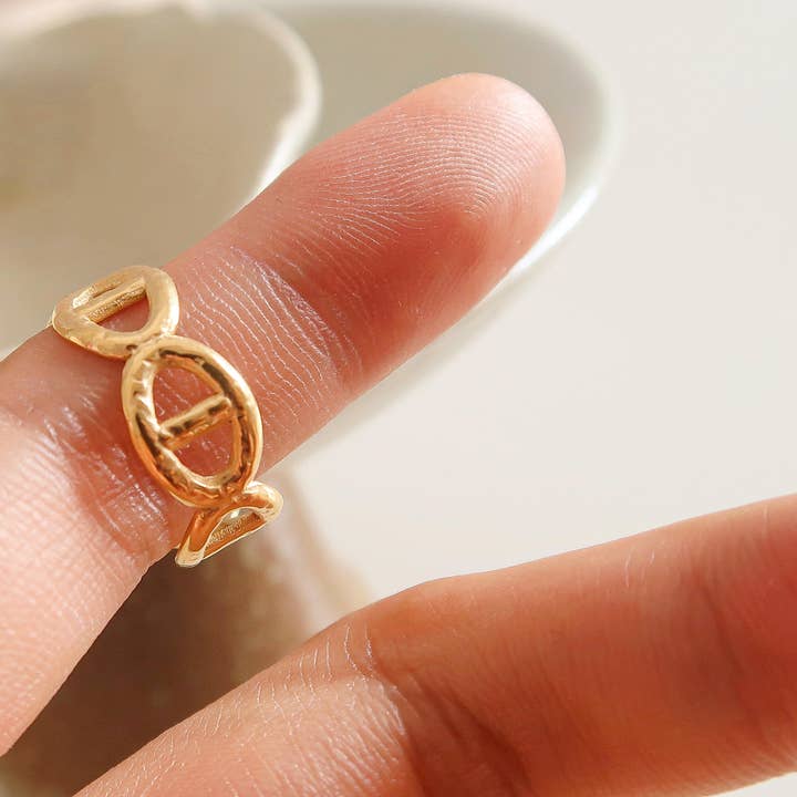 Irina Gold Non-Tarnish Adjustable Chain Ring for wholesale on Faire