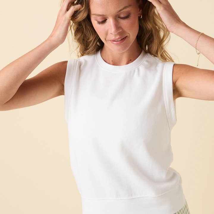 Sweatshirt Tank - White for wholesale by Lauren James