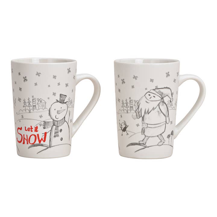 Wurm - Wholesale Drinking Glass/Cup - Mug Nikolaus, Snowman made of porcelain white 2-piece, (W/H/D) 12x13x8cm 425ml