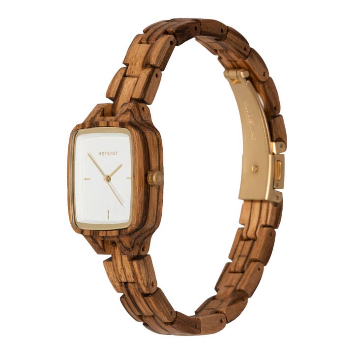 HOT&TOT - Wholesale Polshorloge - Dames - DONAR PETITE | Houten dameshorloge | Duurzaam | Vierkant2