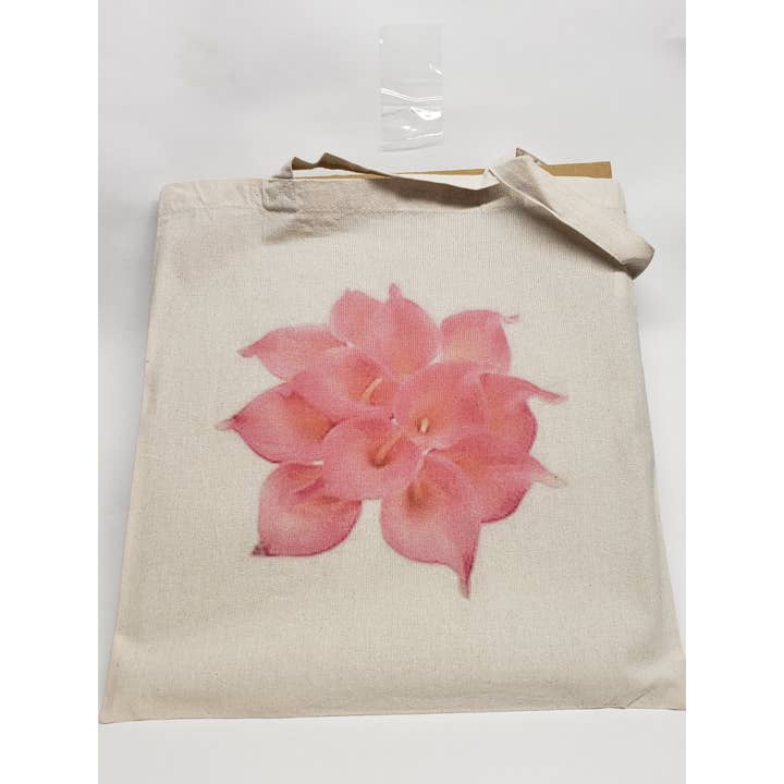 Sac en toile rose Flute Flower pour la vente par I CARE DO YOU