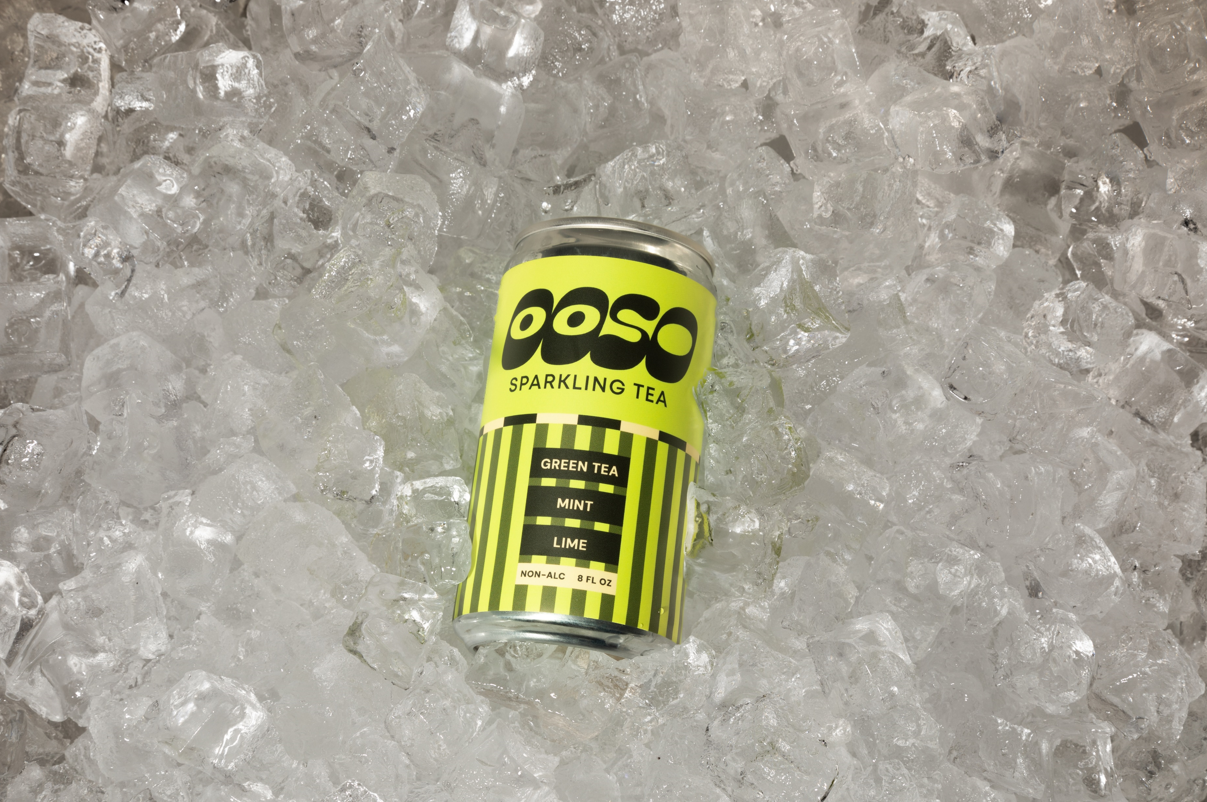 OOSO Sparkling Tea - Wholesale Non-Alcoholic Aperitif/Mocktail - Green Tea Mint Lime Sparkling Tea | 8.4oz Can1