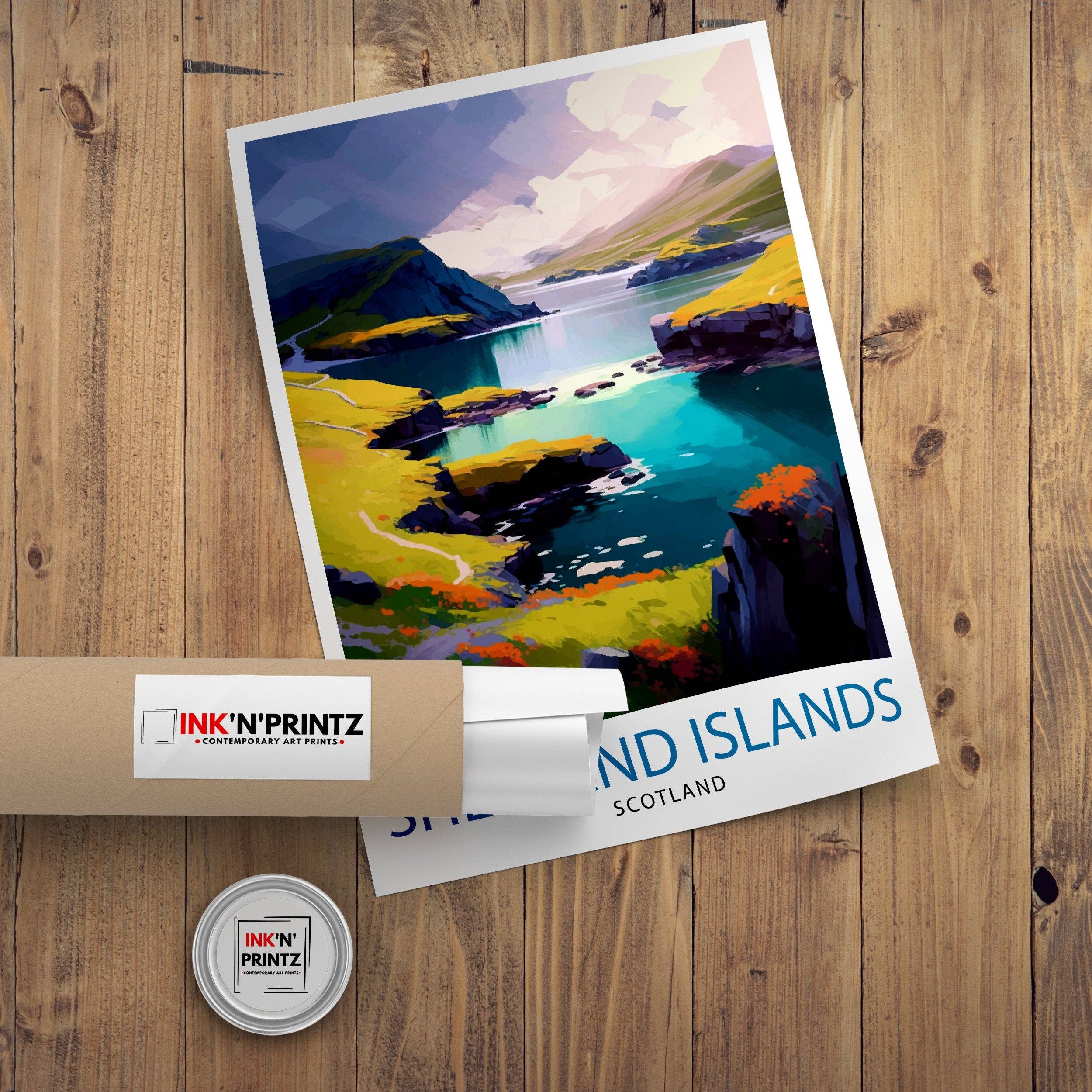 InkNPrintz – wholesale Art print – Shetland Islands Travel Poster Shetland8