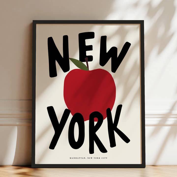 New York, Il Grande Mela Stampa Poster per la vendita all'ingrosso da parte di Seven Icons Store