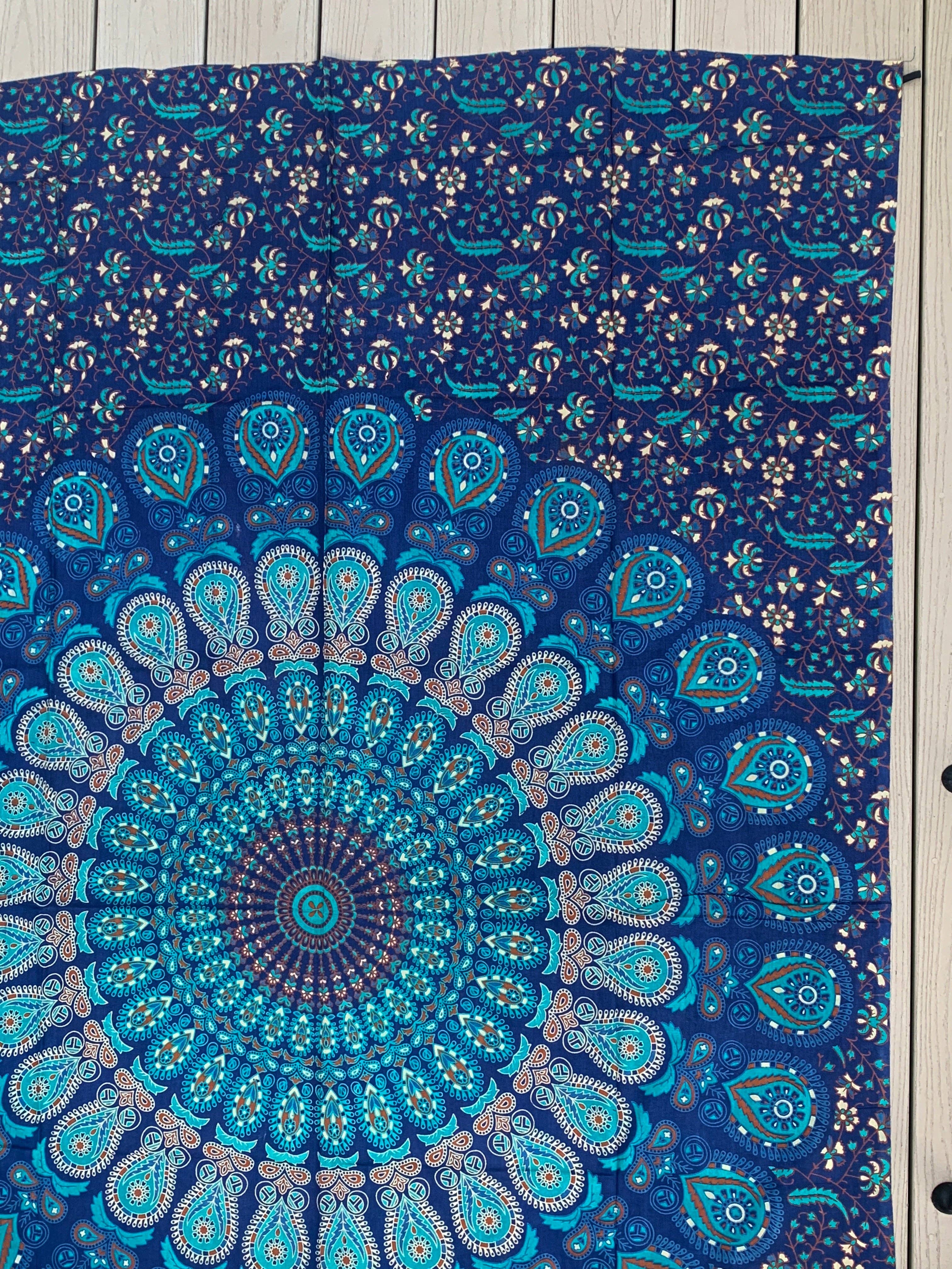 Lungta Imports - Wholesale Tapestry/Textile - Lotus Mandala Tapestry Wall Decor Beach Throw 80”X50”10