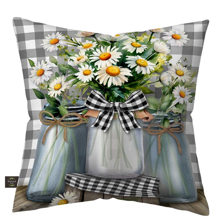 Farmhouse Jars Indoor/Outdoor Pillow for wholesale by Briarwood Lane
