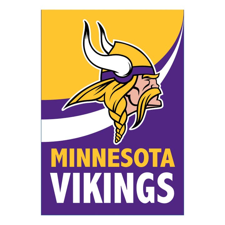 Minnesota Vikings Burlap Flag GDN Size for wholesale by Evergreen Enterprises