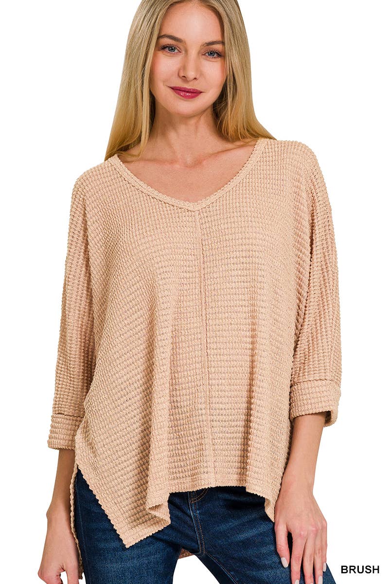 42POPS - Wholesale Knit Sweater - Women's - `.V Neck Hi Low Hem Jacquard Sweater2