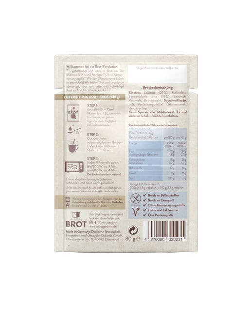 Minutenbrot - Wholesale Bread Mix - Minute bread gluten-free bag1