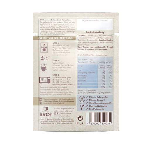 Minutenbrot - Wholesale Bread Mix - Minute bread gluten-free bag1