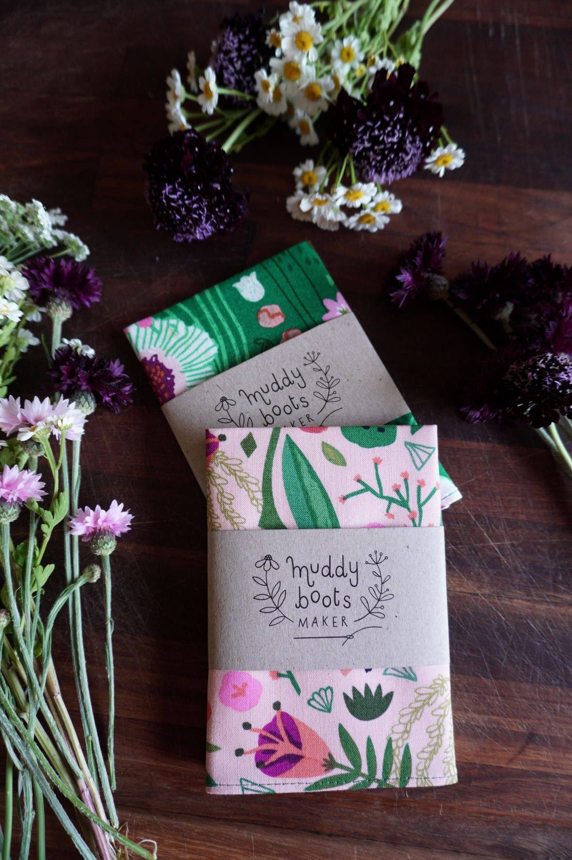 Muddy Boots Maker - Vente Mouchoir en tissu – femme - Mouchoir Bursting Blooms en coton biologique2