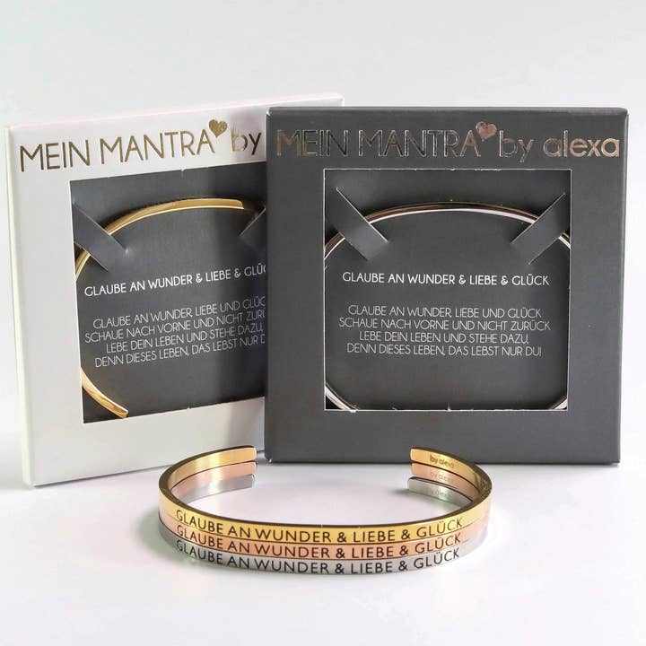 MANTRA BRACELET - BELIEVE IN MIRACLES & LOVE & HAPPINESS for wholesale by Mein Mantra