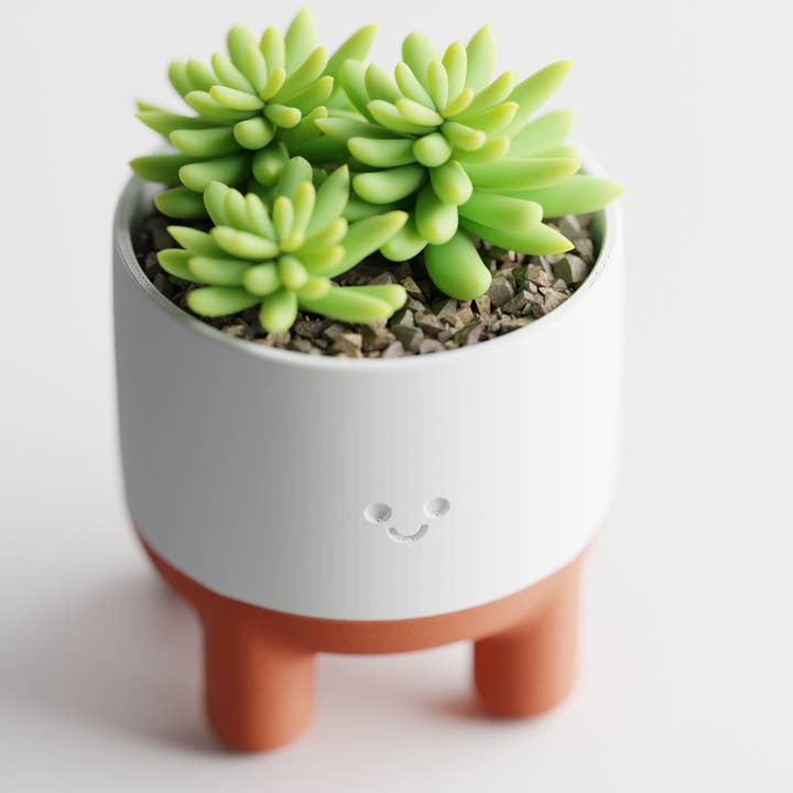 The Butler's Company - Wholesale Plant pot - Happy Smiley Face Planter with Drip Tray Solid Colors16