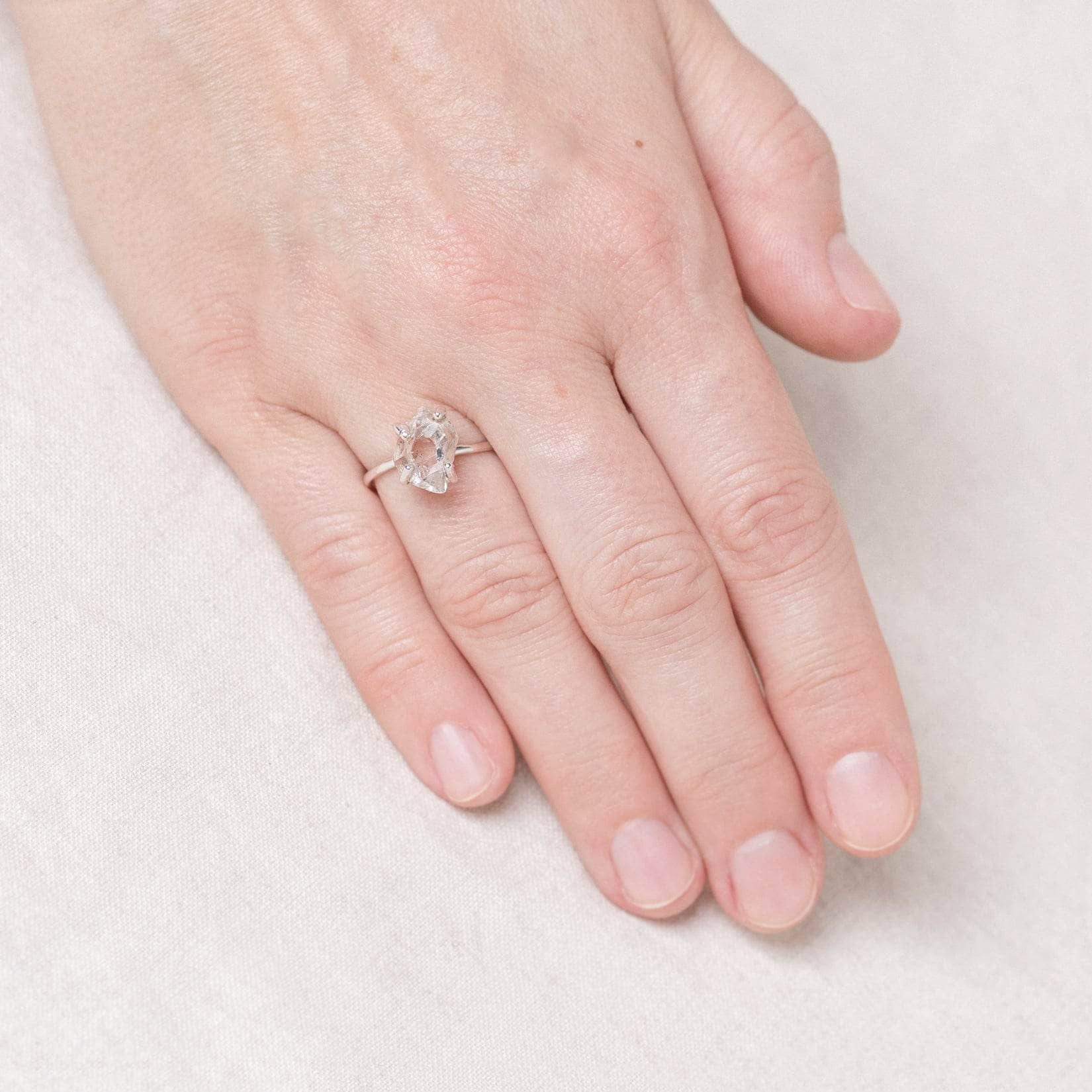 Tiny Rituals - Wholesale Single Stone/Solitaire Ring - Clear Quartz Raw Freeform Gold or Silver Ring5