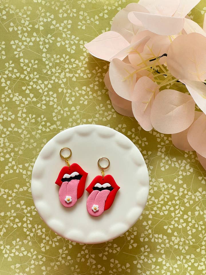 funny trip earrings for wholesale by Luciernaga Studio