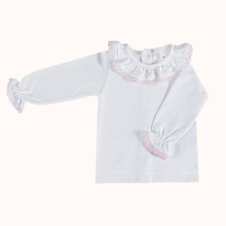 Pull à col Candy Blanc/Rose Été pour la vente par Pim-Pam-Pum
