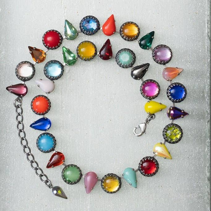 Vesper Obscura - Wholesale Choker/collar - Layering Choker in Kaleidoscope (Silver)0