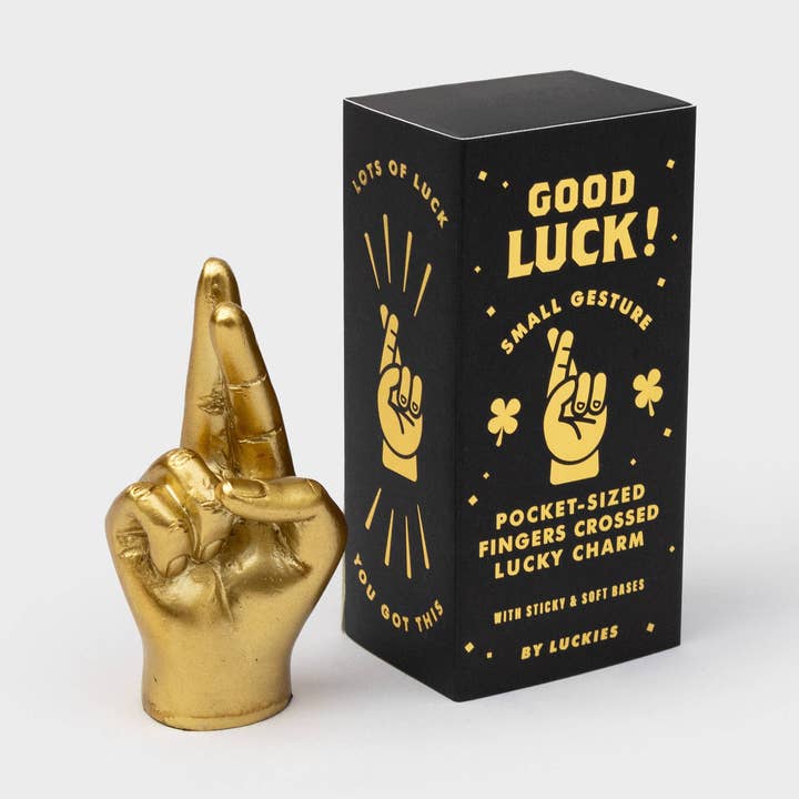 Good Luck – Golden Fingers Crossed Lucky Charm | SUCK UK for wholesale by Luckies of London