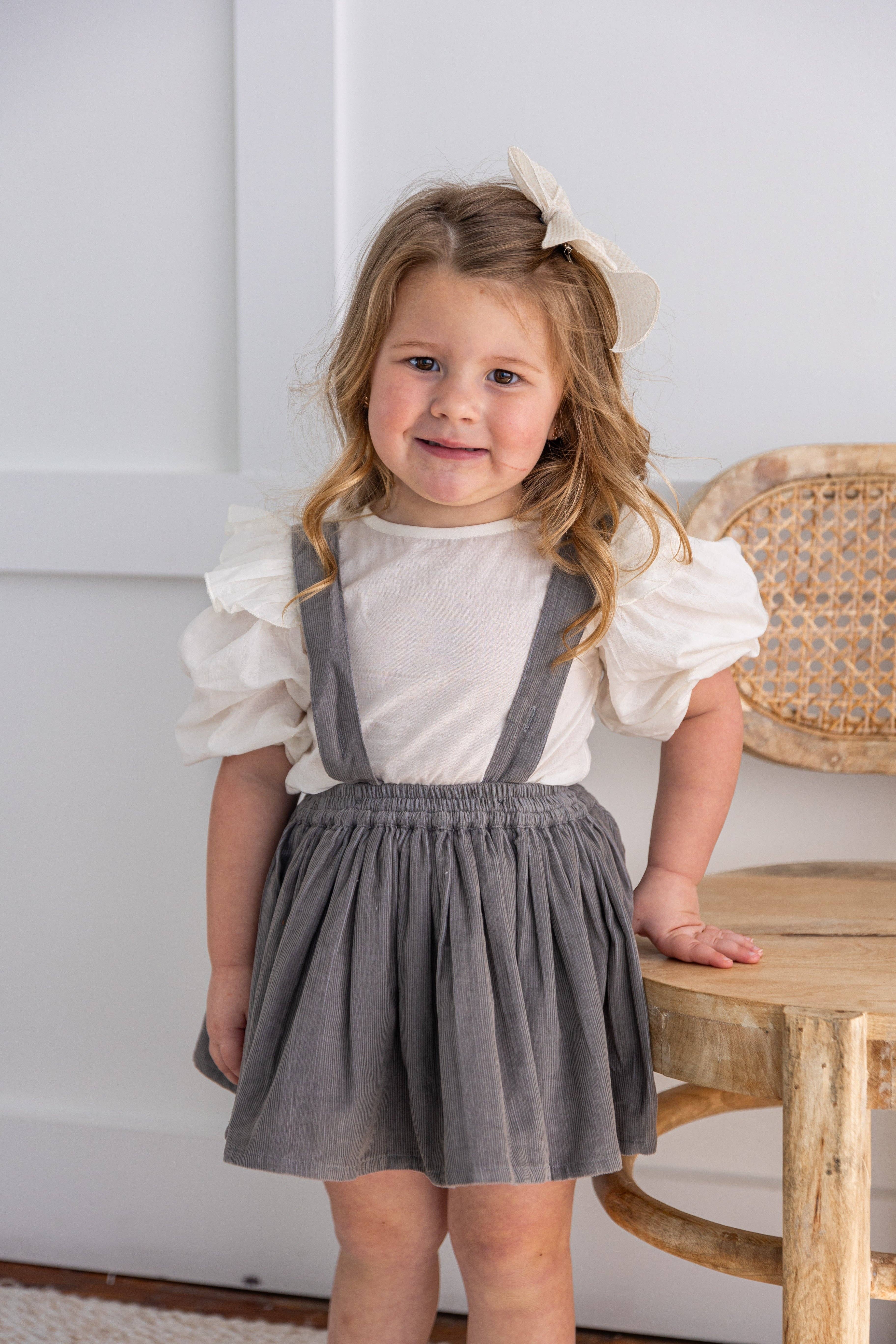 Yo Baby – Großhandel Top- & Rock-Set – Baby – Graues Cord-Skort- und Top-Set2