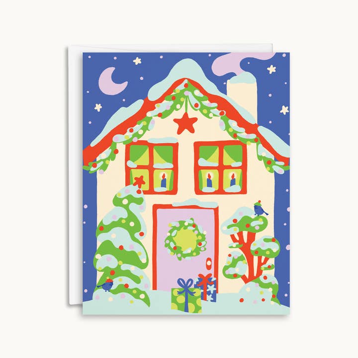Holiday House Card for wholesale by Salad Bar Studio