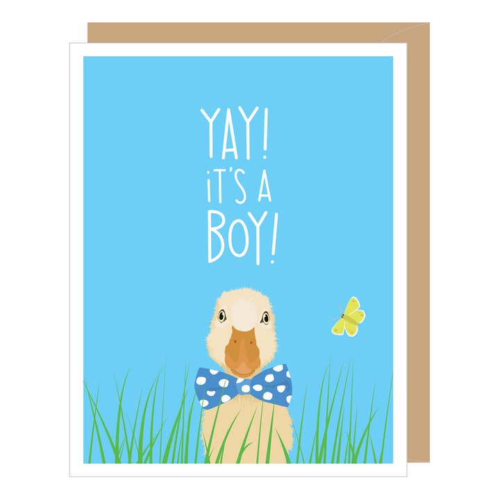 Baby Boy Duckling New Baby Greeting Card for wholesale by Apartment 2 Cards