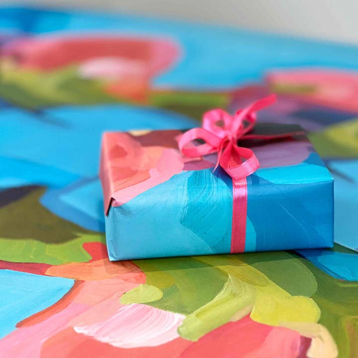 Susannah Bleasby Art - Wholesale Flat Wrap - Blue gift wrap | Blue gift wrapping paper | Art gift wrap1