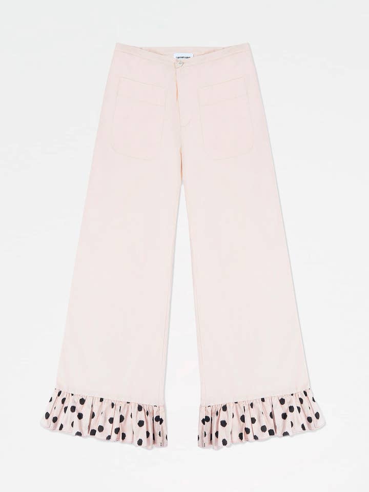 CARMEN SAYS - Wholesale Pants – Women's - Noctis Beige Polka Dot Print Pants0