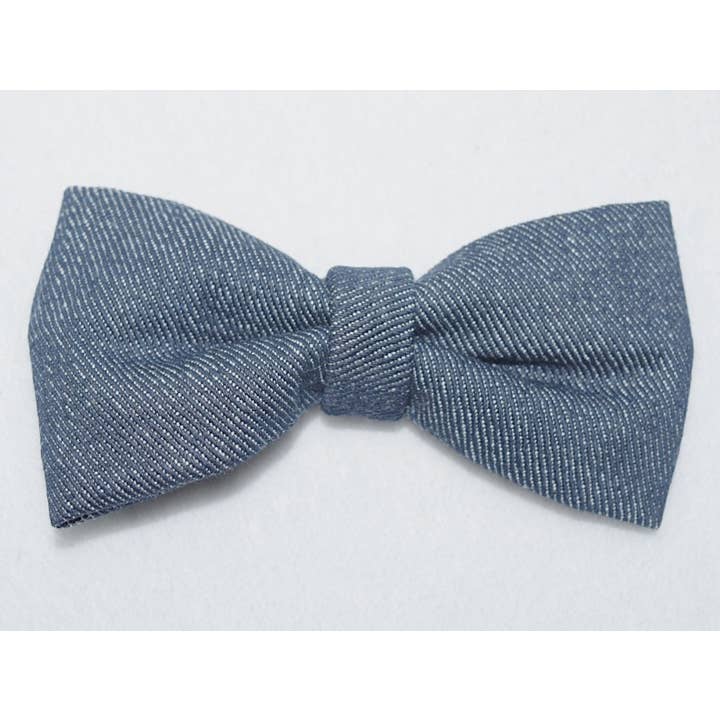 Blue Denim Bow Tie for wholesale by Cooki Bloom