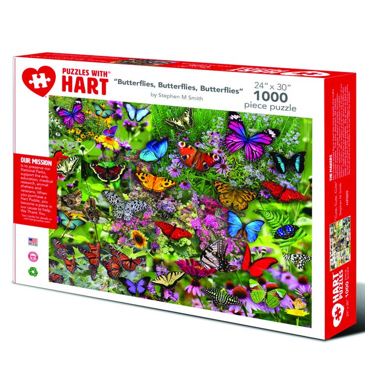 Butterflies, Butterflies, Butterflies by Steve Smith for wholesale by Hart Puzzles