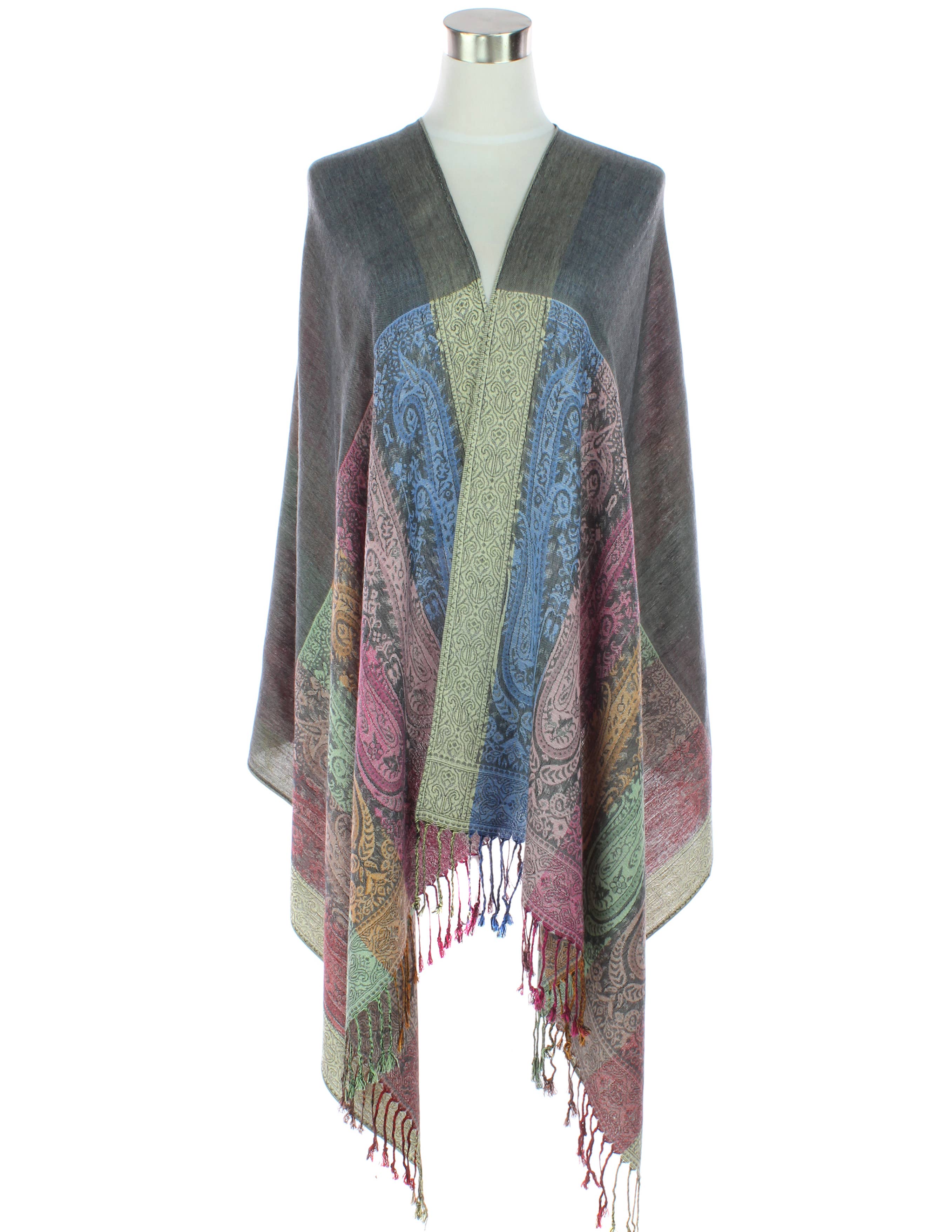 Original USA - Wholesale Scarf - Women's - Two Sides Long Paisley Pashmina12