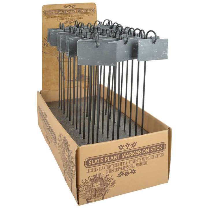 Esschert Design USA - Vente Piquets de jardin/pelouse - Marqueur de plantes sur bâtonnet, ardoise1