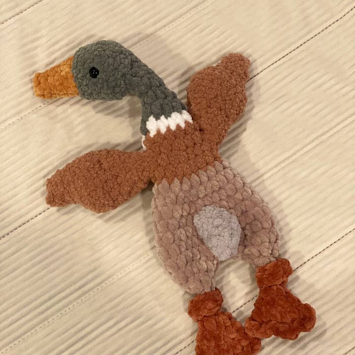 Designs by Christin Co. - Wholesale Stuffed/Plush Toy - Kids & Baby - Hand Crocheted Mallard Duck Lovey Stuffed/Plush Toy