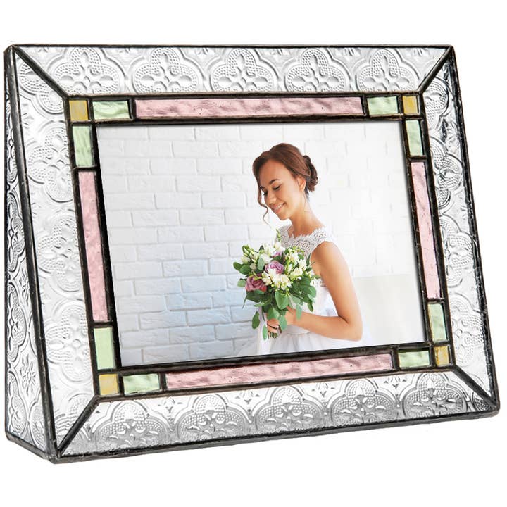 J Devlin Glass Art & Bert Anderson Collection - Wholesale Picture Frame - Stained Glass Wedding Picture Frame 8x10 5x7 4x6 By J Devlin