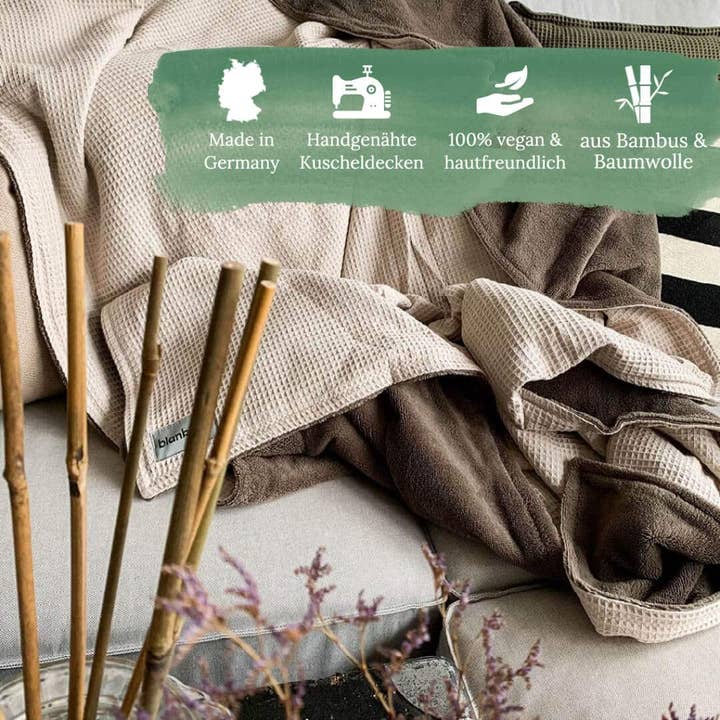 blanketino – wholesale Prydnadsfilt – Bambu Filt Beige|Brun 210 x 145 cm