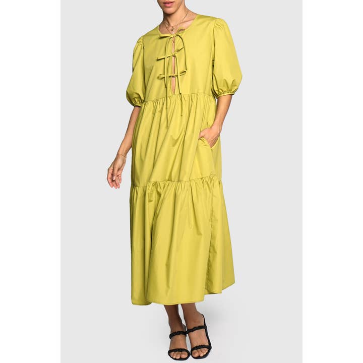 Sans Souci - Wholesale Jurk - Dames - POPLIN MAXIJURK MET STRIKSLUITING VOOR8