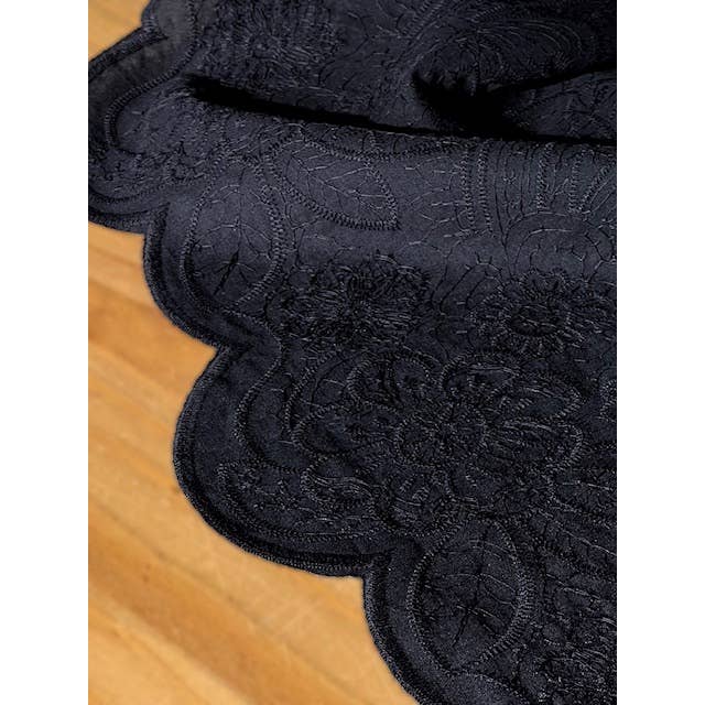 MY DRESS MADE - Wholesale Fabric - Black English embroidery fabric LUNA - 100% cotton10