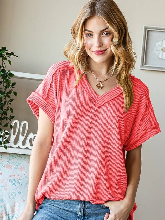 HEIMISH - Wholesale Tunic - Women's - ET7484-10 SOLID URBAN RIBBED TOP6