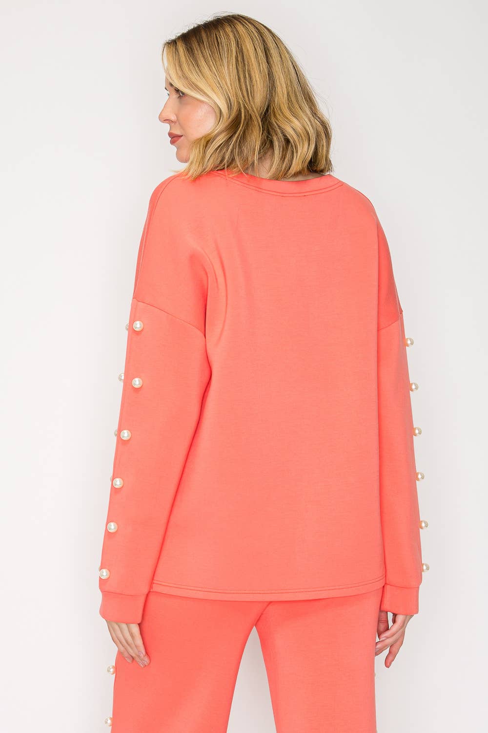 Joh Apparel - Venta al por mayor Jersey corto de punto - Mujer - Top de perlas Katri Stretch French Scuba16