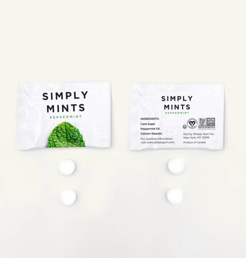 Simply Gum - Wholesale Mints - Peppermint Individually Wrapped Mints – 500 CT Master Case1