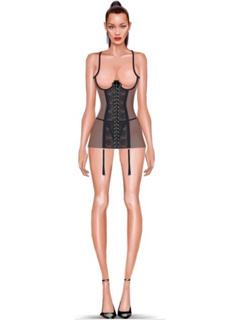 Black GIA LACE CHEMISE & G-STRING SET for wholesale on Faire5