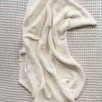 Neunest - Wholesale Throw Blanket - Neunest Knitted Organic Cotton Throw – Ecru3