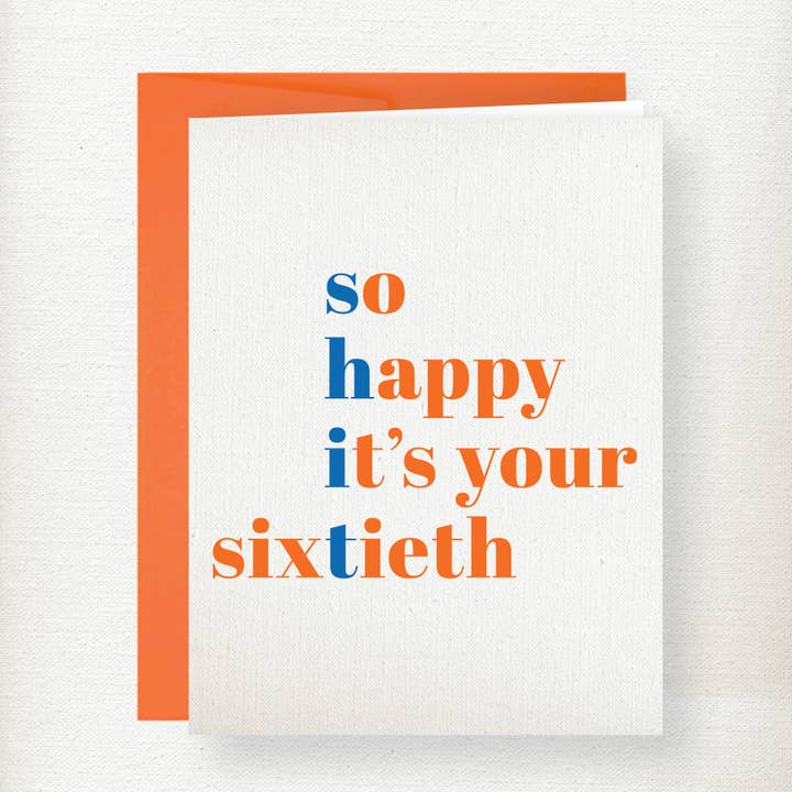Shit 60 Birthday Greeting Card - M for wholesale by Kramer Drive