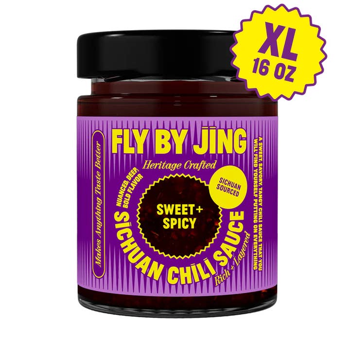 Sweet + Spicy Sichuan Chili Sauce (16oz) for wholesale by Fly By Jing