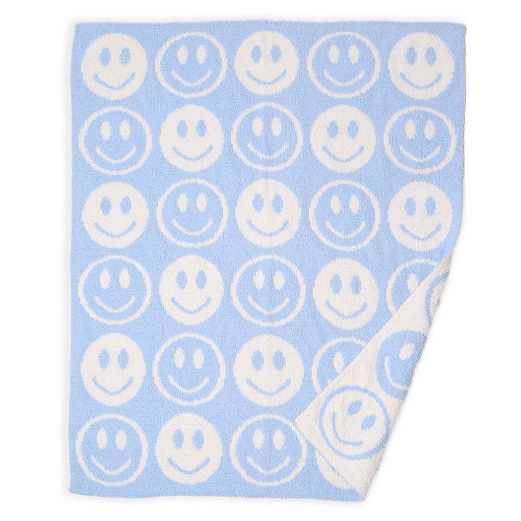 Fashion City – Engroshandel Sengetæppe - Børn og baby – Gentagne Happy Face Pattern Kids Throw Blanket14