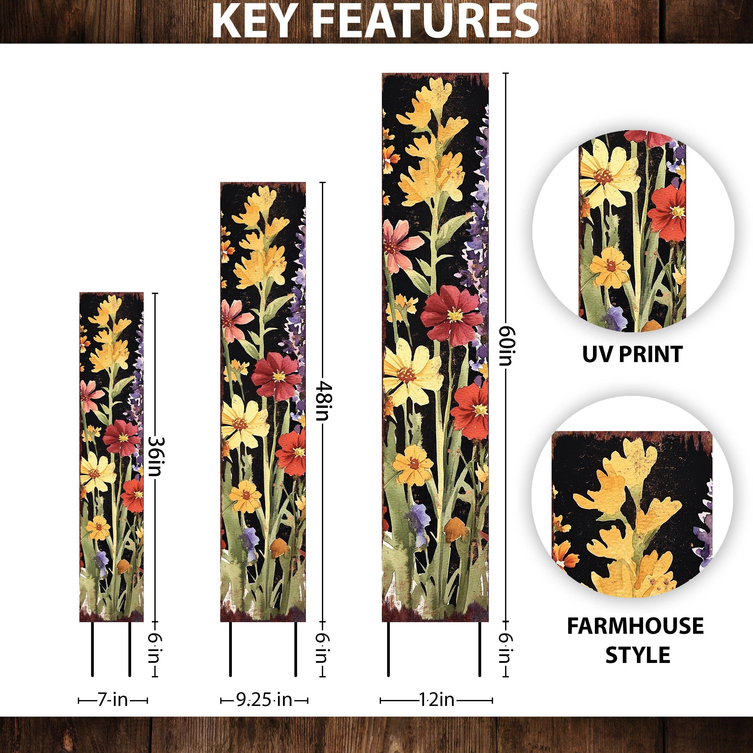 TX USA Corporation - Wholesale Garden/Lawn Stake - Summer Wildflower Garden Stake | Vibrant Rustic Yard Art & Decor1